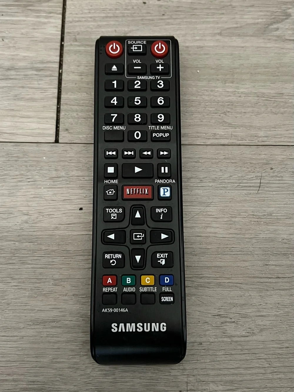 Samsung Black Remote Control with Color Function Keys AK59-00146A